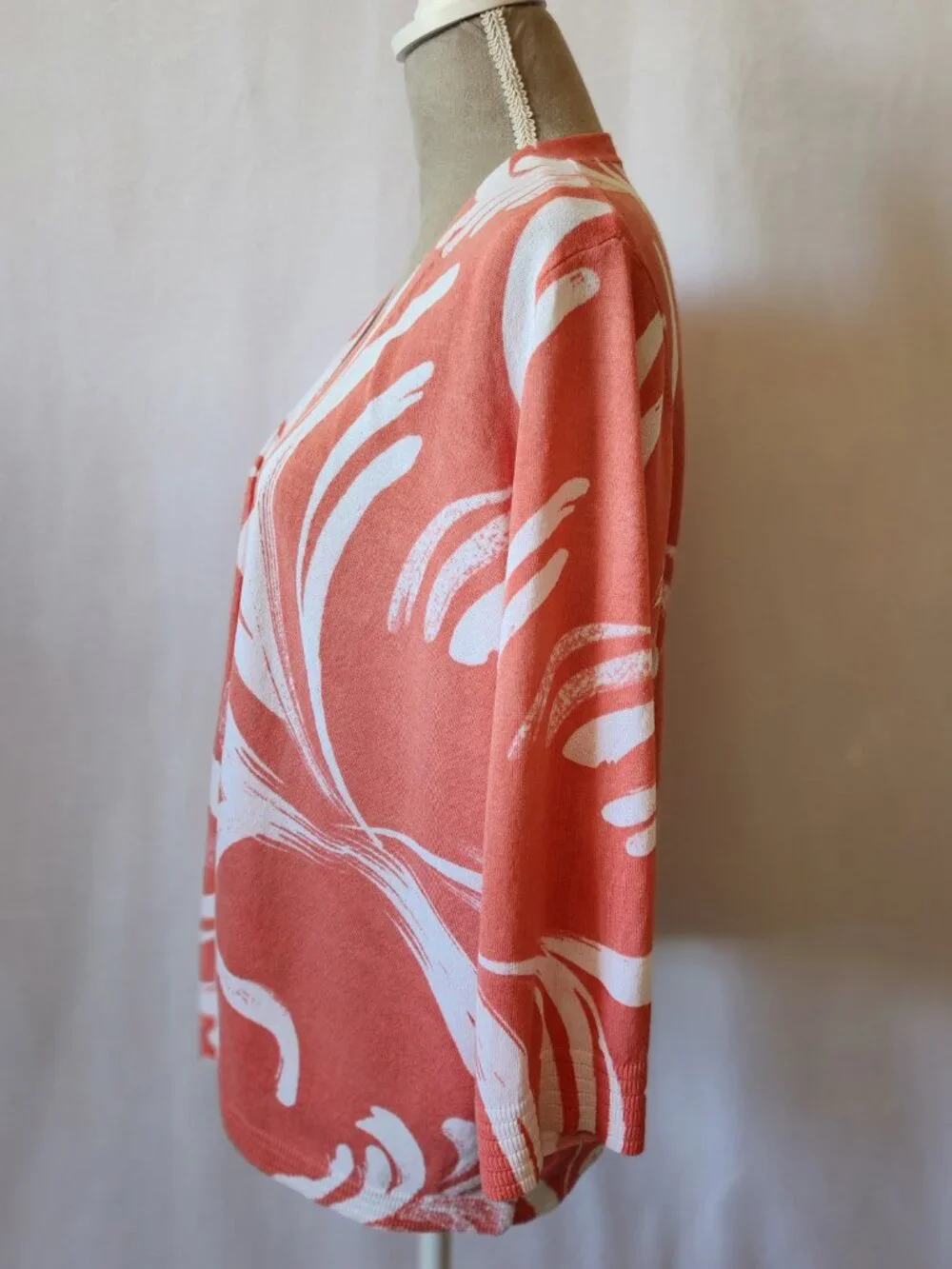 Chico's Women's Size 2/12-14 (L) Orange Summer Romance Open Front Cardigan